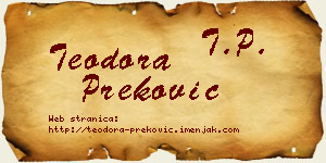 Teodora Preković vizit kartica